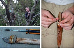 Making stone tools. Click for more detail.