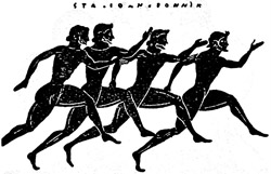 Depiction of a footrace in ancient Greece. Image by an unknown artist.