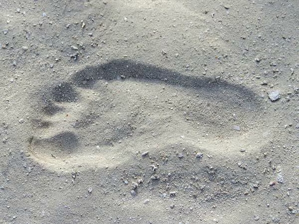 Footprint in sand